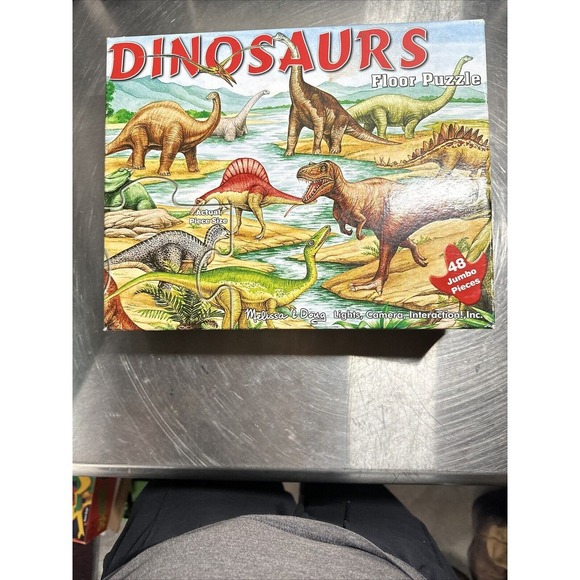 Extra‎ Large Jumbo Dinosaur Floor Puzzle by Melissa & Doug 48 Pieces Complete - Picture 1 of 3